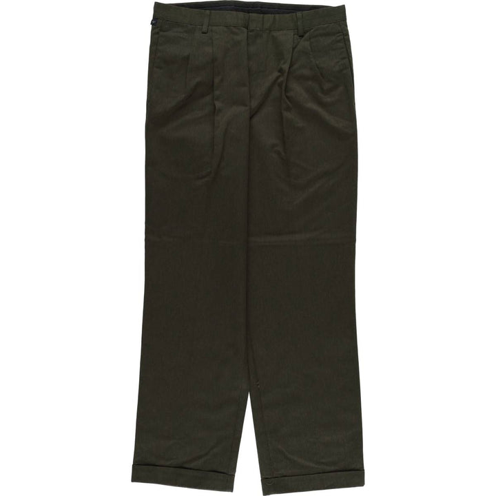 2000'S Dockers STAIN DEFENDER Two-Pleat Poly/Cotton Slacks Pants, Men's W35 (approx.) cotton Khaki type Vintage Second Hand