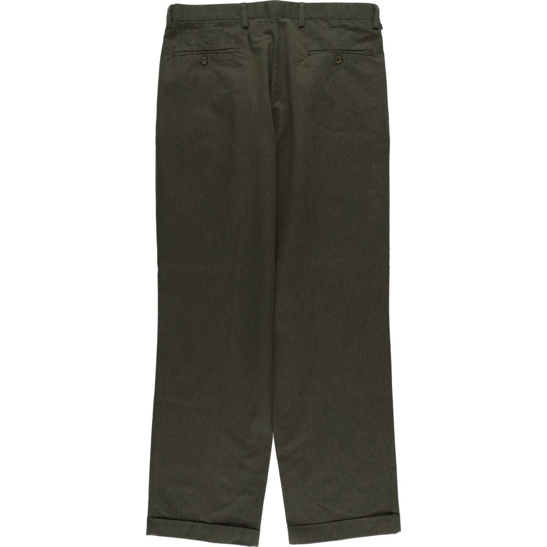 2000'S Dockers STAIN DEFENDER Two-Pleat Poly/Cotton Slacks Pants, Men's W35 (approx.) cotton Khaki type Vintage Second Hand