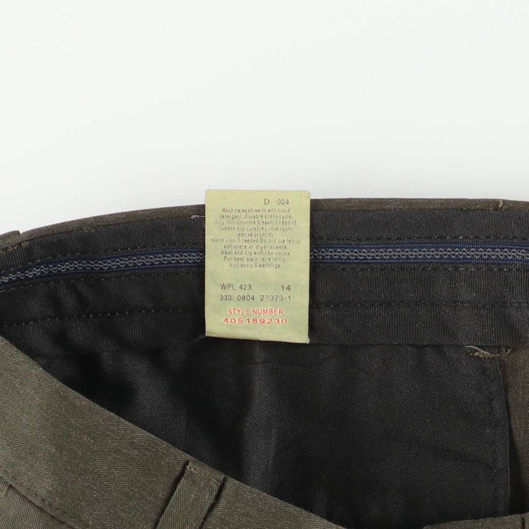2000'S Dockers STAIN DEFENDER Two-Pleat Poly/Cotton Slacks Pants, Men's W35 (approx.) cotton Khaki type Vintage Second Hand
