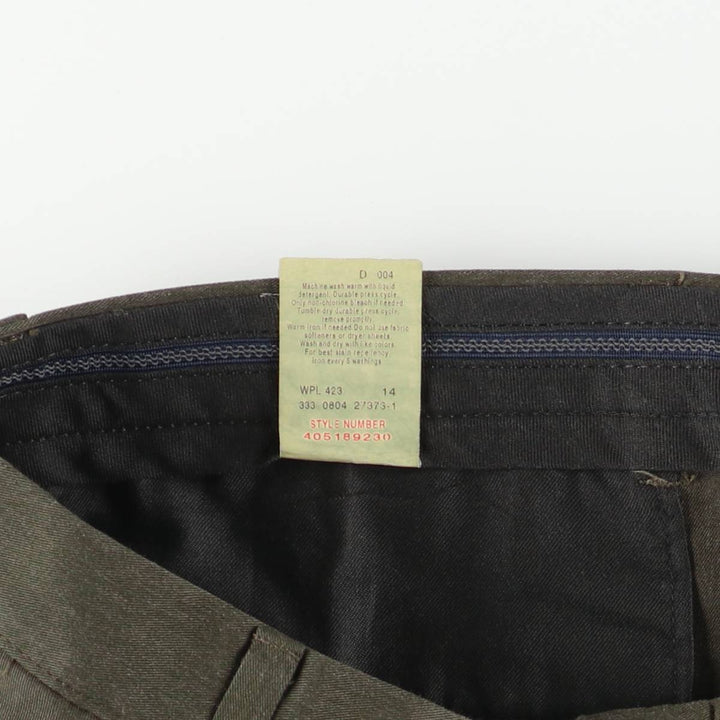 2000'S Dockers STAIN DEFENDER Two-Pleat Poly/Cotton Slacks Pants, Men's W35 (approx.) cotton Khaki type Vintage Second Hand
