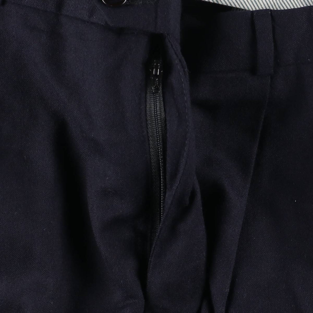 Two-pleat wool trousers, made in the USA, men's size W35 (approx.) wool navy blue type Vintage Second Hand
