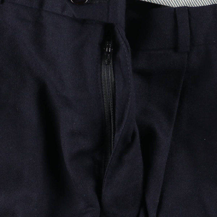 Two-pleat wool trousers, made in the USA, men's size W35 (approx.) wool navy blue type Vintage Second Hand