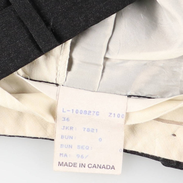 FRANCO TASSI Three-Pleat Wool Trousers/Slacks, Made in Canada, Men's Size W36 (approx.) wool Charcoal Vintage Second Hand
