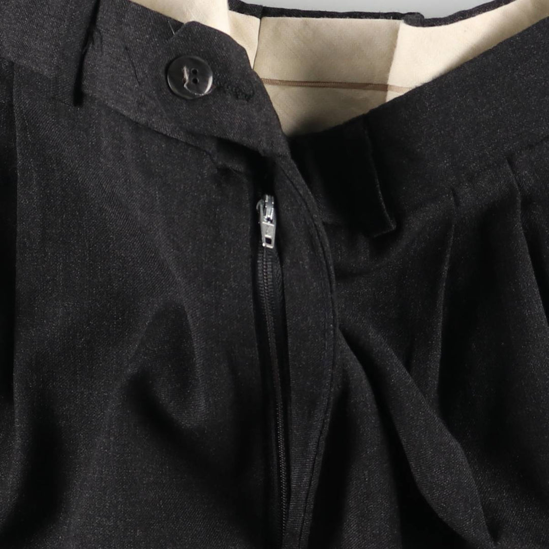 FRANCO TASSI Three-Pleat Wool Trousers/Slacks, Made in Canada, Men's Size W36 (approx.) wool Charcoal Vintage Second Hand