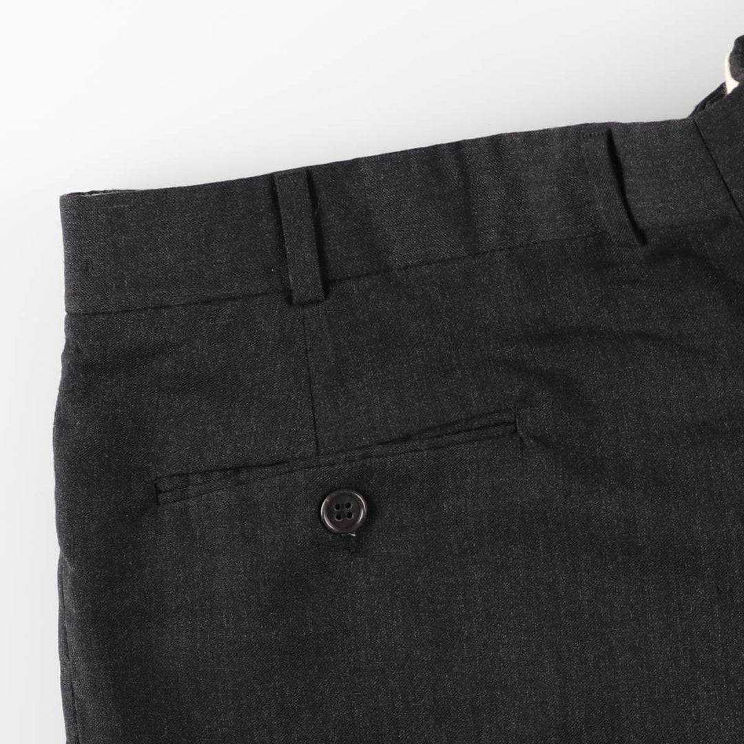 FRANCO TASSI Three-Pleat Wool Trousers/Slacks, Made in Canada, Men's Size W36 (approx.) wool Charcoal Vintage Second Hand