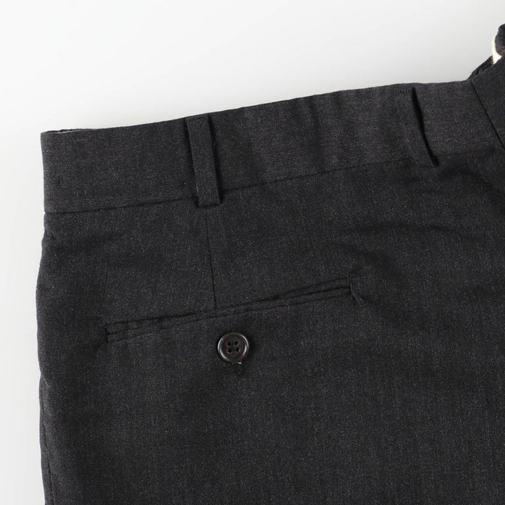 FRANCO TASSI Three-Pleat Wool Trousers/Slacks, Made in Canada, Men's Size W36 (approx.) wool Charcoal Vintage Second Hand