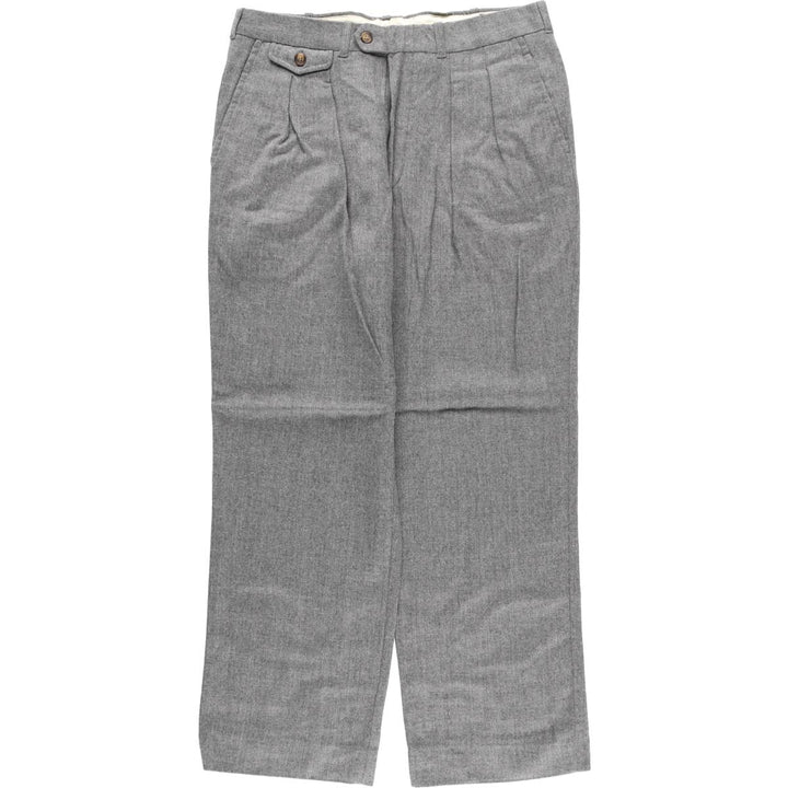 CHRISTOPHER HAYES Two-Pleat Wool Slacks Pants, Women's XXL (equivalent to W34) wool gray type Vintage Second Hand