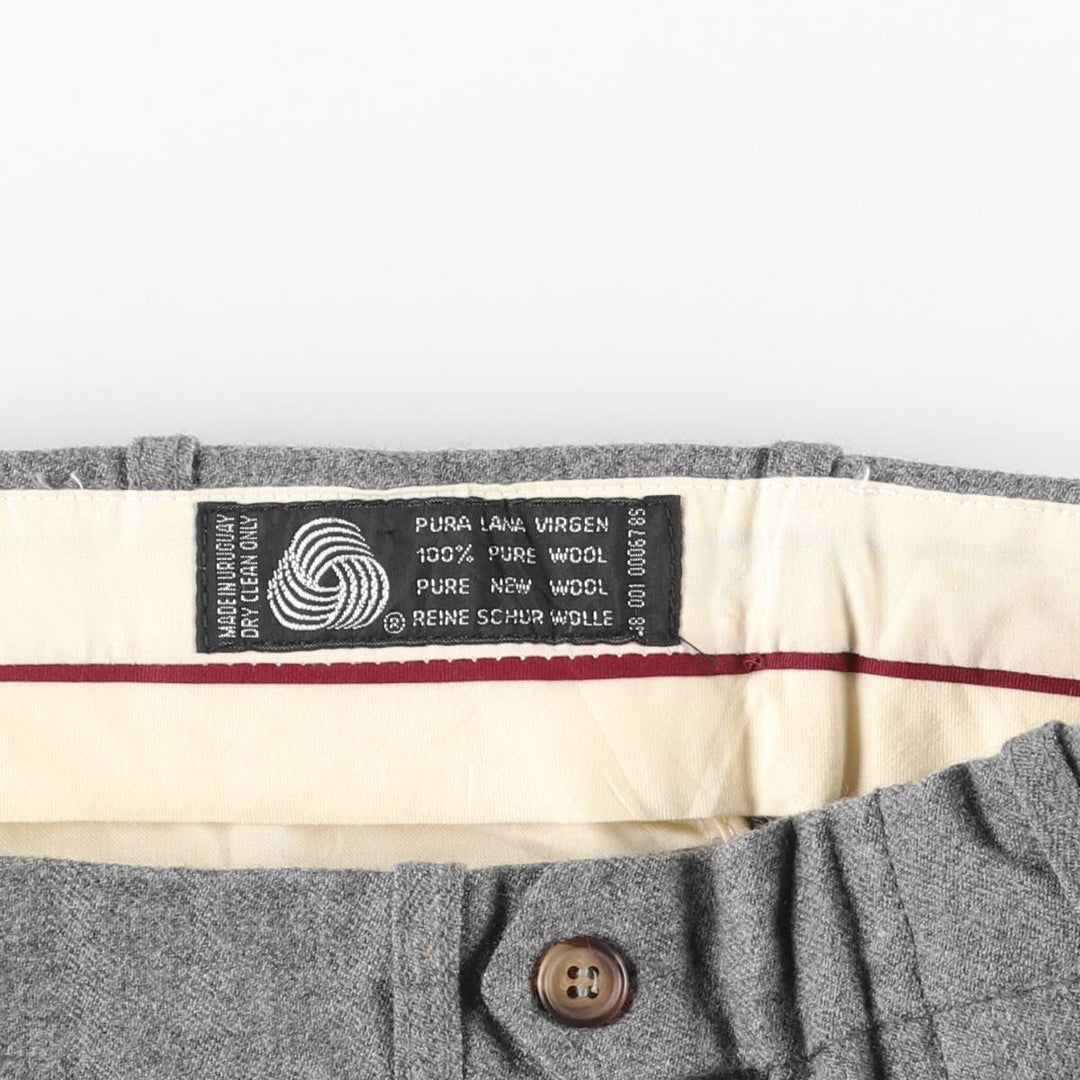 CHRISTOPHER HAYES Two-Pleat Wool Slacks Pants, Women's XXL (equivalent to W34) wool gray type Vintage Second Hand