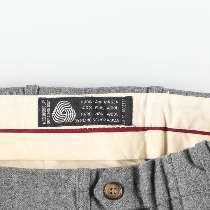 CHRISTOPHER HAYES Two-Pleat Wool Slacks Pants, Women's XXL (equivalent to W34) wool gray type Vintage Second Hand