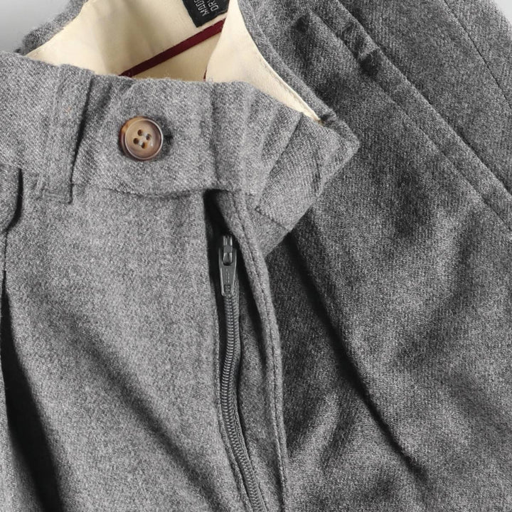 CHRISTOPHER HAYES Two-Pleat Wool Slacks Pants, Women's XXL (equivalent to W34) wool gray type Vintage Second Hand