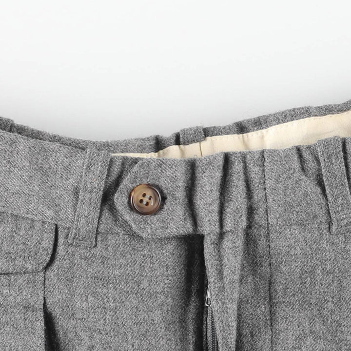 CHRISTOPHER HAYES Two-Pleat Wool Slacks Pants, Women's XXL (equivalent to W34) wool gray type Vintage Second Hand