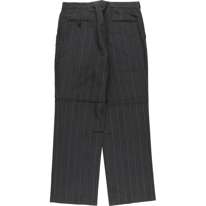80s-90'S Towncraft Custom Slim Fit Stripe Pattern Slacks Pants, Made in USA, Women's XL (equivalent to W33), Vintage polyester Charcoal Vintage Second Hand