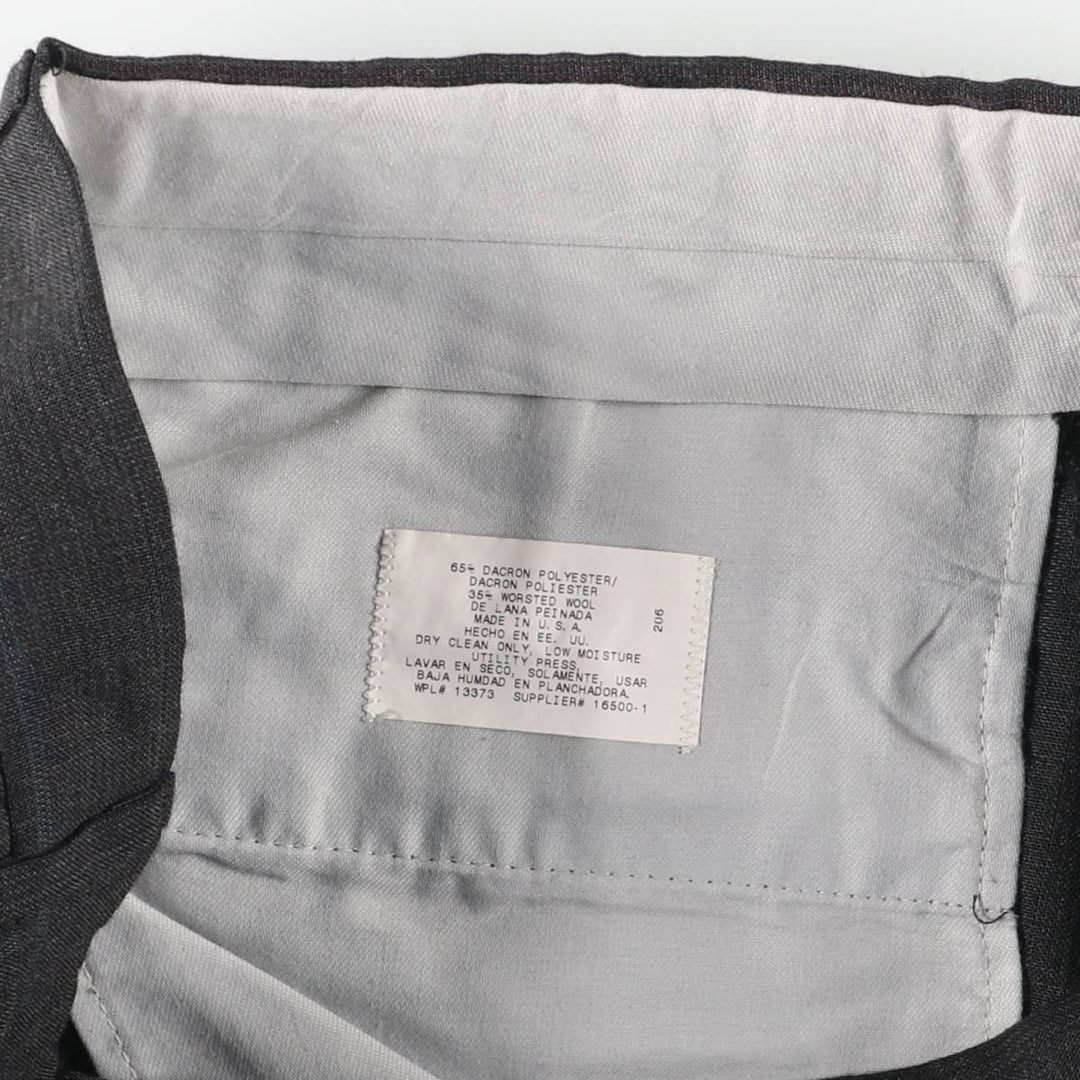 80s-90'S Towncraft Custom Slim Fit Stripe Pattern Slacks Pants, Made in USA, Women's XL (equivalent to W33), Vintage polyester Charcoal Vintage Second Hand