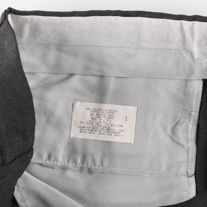 80s-90'S Towncraft Custom Slim Fit Stripe Pattern Slacks Pants, Made in USA, Women's XL (equivalent to W33), Vintage polyester Charcoal Vintage Second Hand