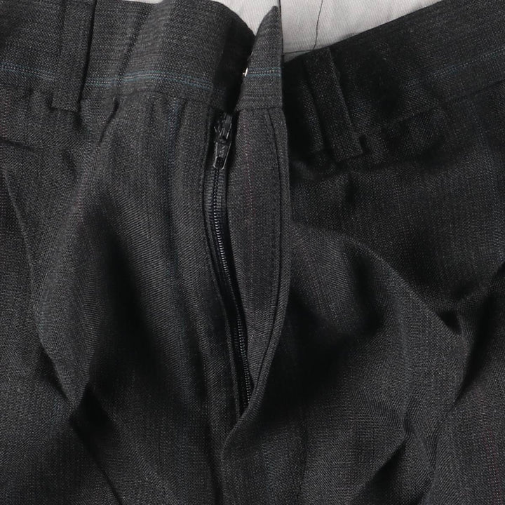 80s-90'S Towncraft Custom Slim Fit Stripe Pattern Slacks Pants, Made in USA, Women's XL (equivalent to W33), Vintage polyester Charcoal Vintage Second Hand