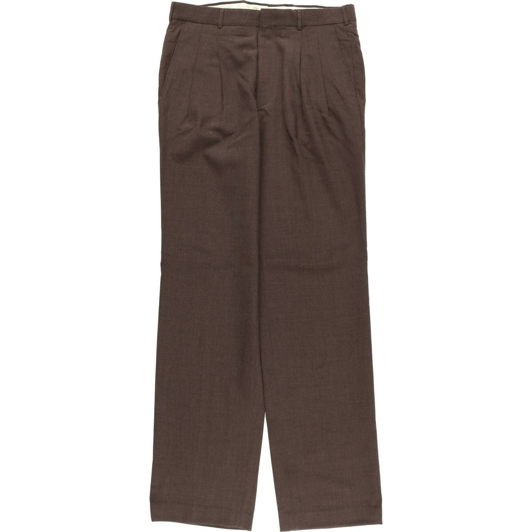 80s-90'S Town Craft Two-Pleat Slacks Pants, Men's W33 (approx.), Vintage unclear brown type Vintage Second Hand