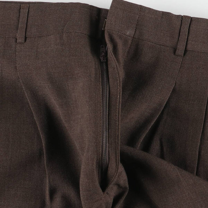 80s-90'S Town Craft Two-Pleat Slacks Pants, Men's W33 (approx.), Vintage unclear brown type Vintage Second Hand