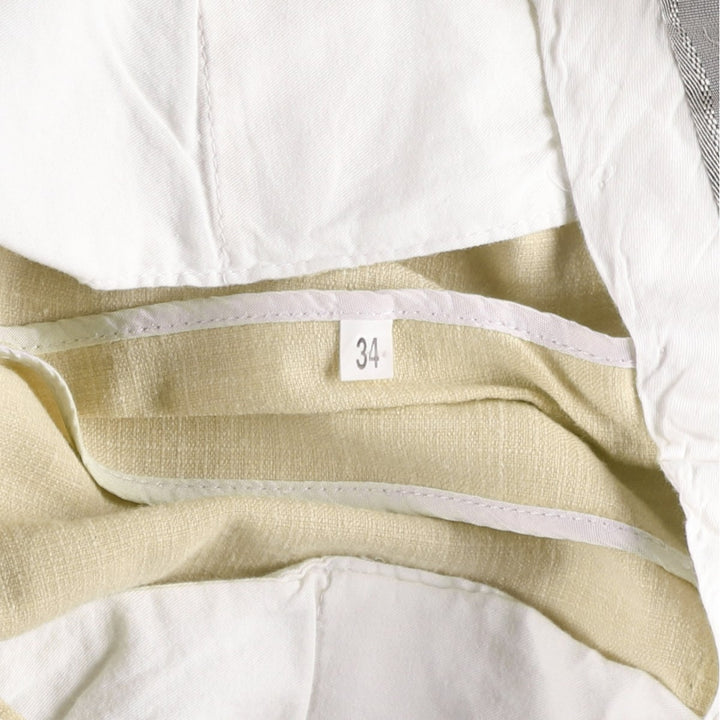 St. Croix Two-Pleat Slacks, Italian Made, Men's Size W34 (approx.), Vintage polyester unbleached Vintage Second Hand