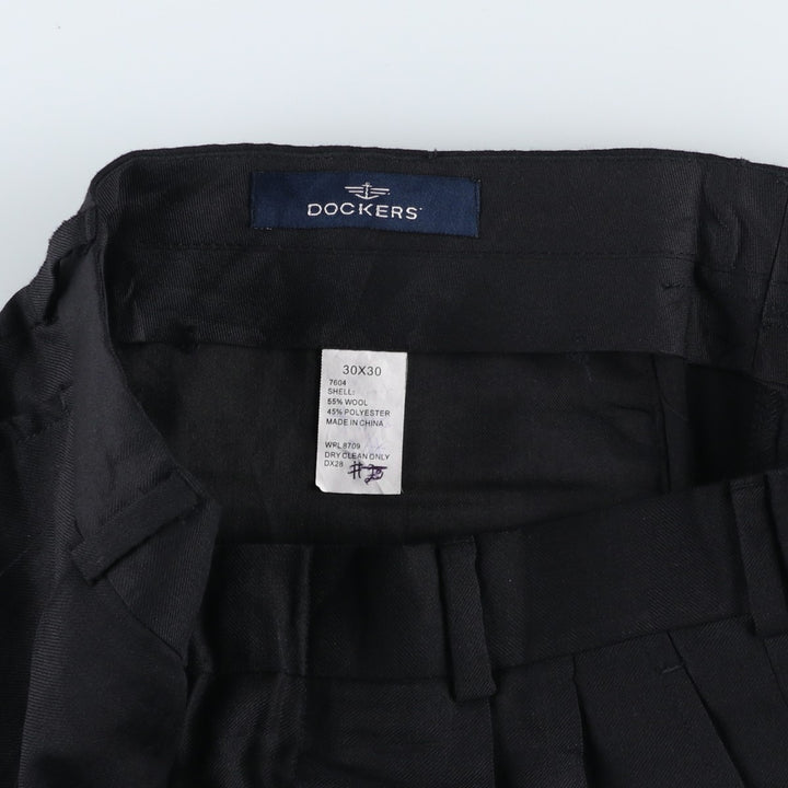 Dockers two-pleat wool trousers, men's size W31 (approx.) wool black type Vintage Second Hand
