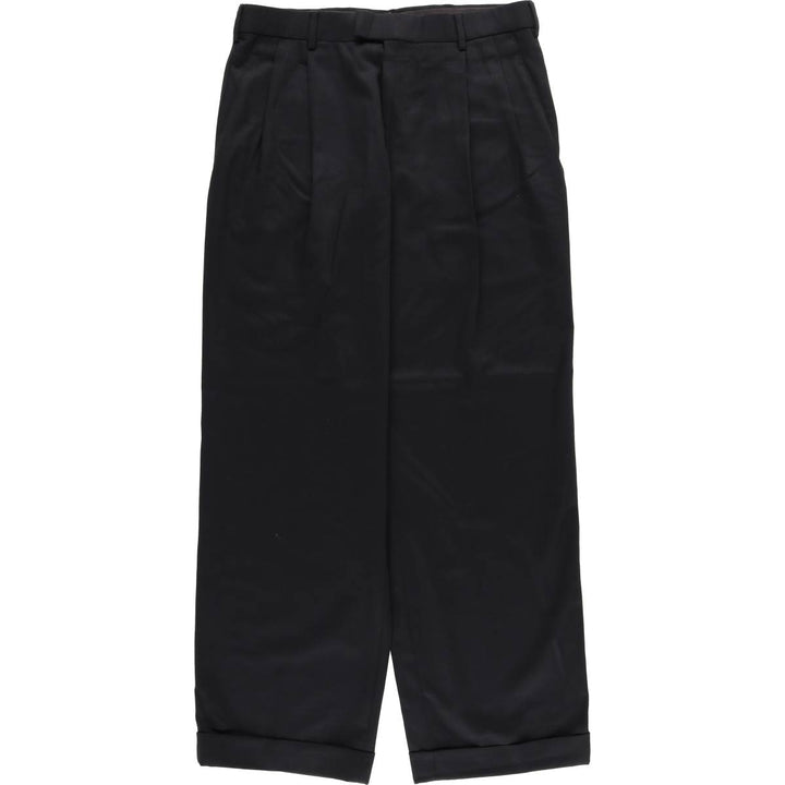 Dockers Relaxed Fit Two-Pleat Slacks Pants, Men's Size W32 (approx.) polyester black type Vintage Second Hand