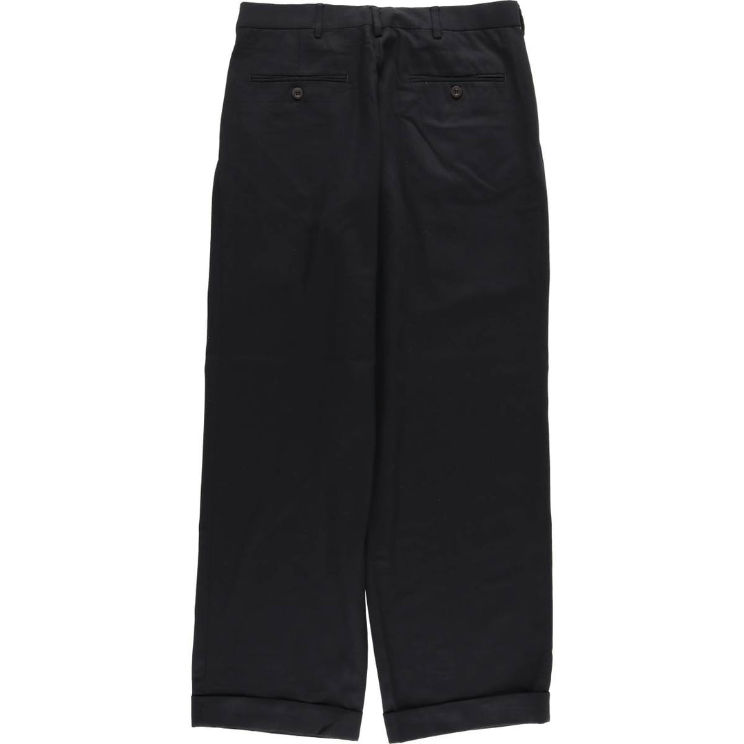 Dockers Relaxed Fit Two-Pleat Slacks Pants, Men's Size W32 (approx.) polyester black type Vintage Second Hand