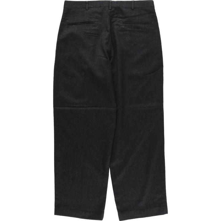 Two-pleat wool trousers, slacks, made in USA, men's size W33 equivalent, vintage. wool Charcoal Vintage Second Hand