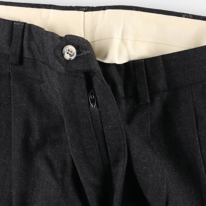 Two-pleat wool trousers, slacks, made in USA, men's size W33 equivalent, vintage. wool Charcoal Vintage Second Hand
