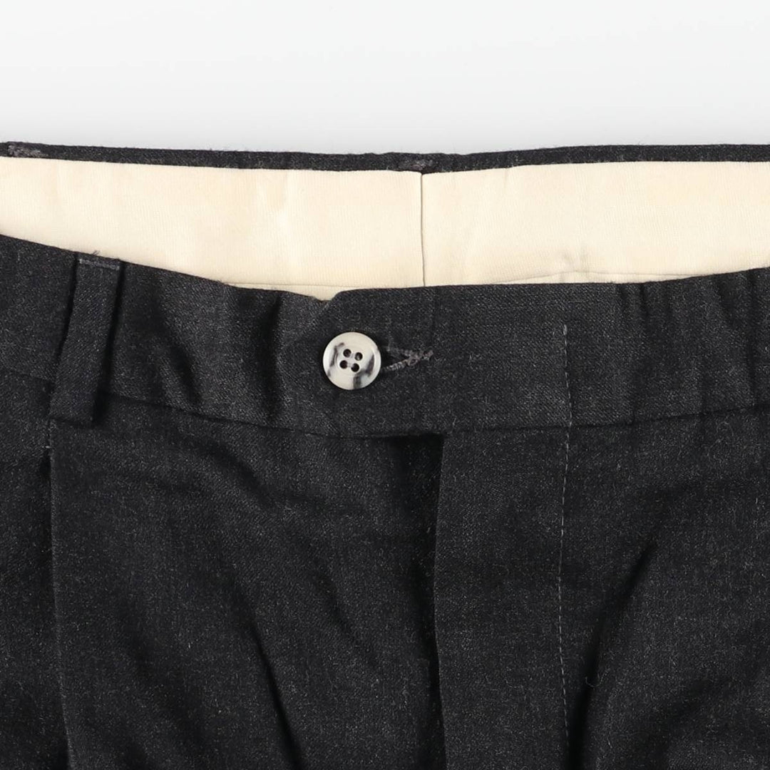 Two-pleat wool trousers, slacks, made in USA, men's size W33 equivalent, vintage. wool Charcoal Vintage Second Hand