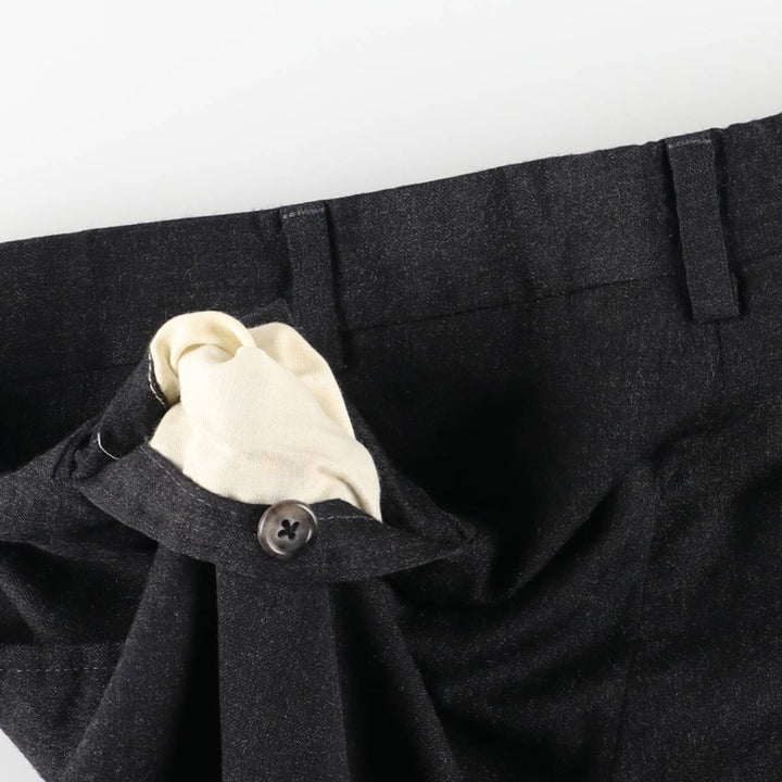 Two-pleat wool trousers, slacks, made in USA, men's size W33 equivalent, vintage. wool Charcoal Vintage Second Hand
