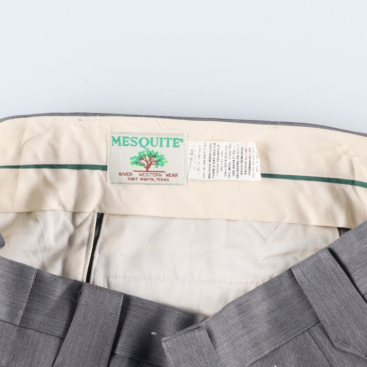 ~1980'S MESQUITE slacks pants, men's size W35 equivalent, vintage. polyester gray type Vintage Second Hand