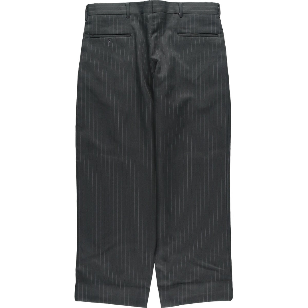 ~90'S Stripe Pattern Two-Pleat Slacks Pants, Made in USA, Men's W35 (approx.), Vintage unclear gray type Vintage Second Hand