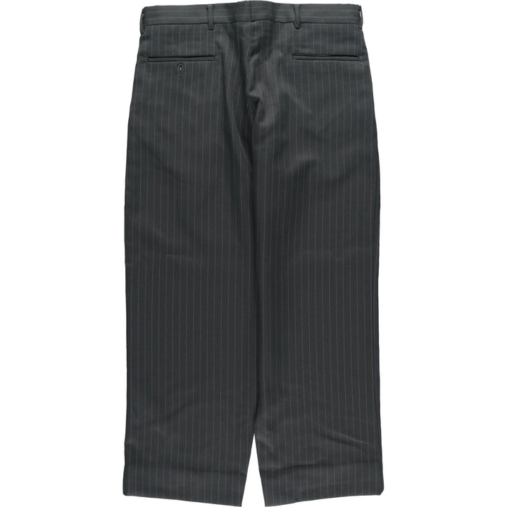 ~90'S Stripe Pattern Two-Pleat Slacks Pants, Made in USA, Men's W35 (approx.), Vintage unclear gray type Vintage Second Hand