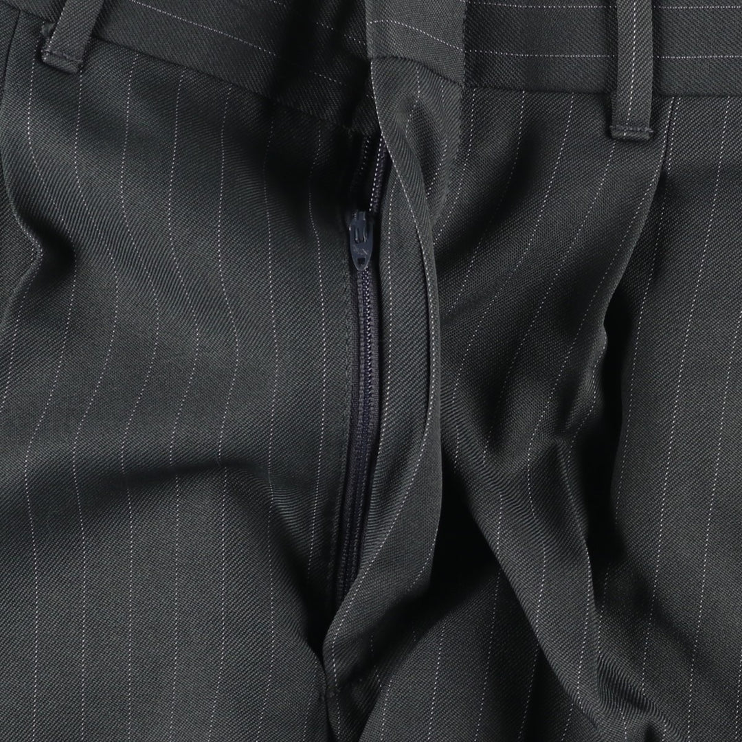 ~90'S Stripe Pattern Two-Pleat Slacks Pants, Made in USA, Men's W35 (approx.), Vintage unclear gray type Vintage Second Hand