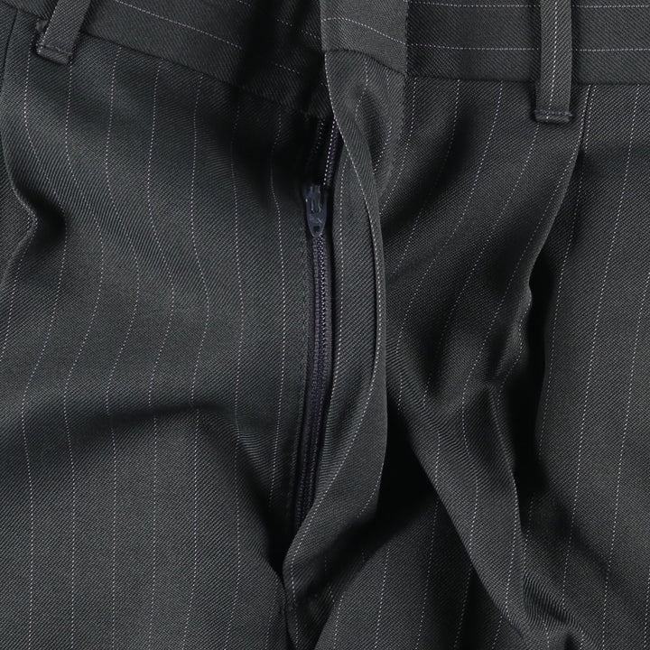 ~90'S Stripe Pattern Two-Pleat Slacks Pants, Made in USA, Men's W35 (approx.), Vintage unclear gray type Vintage Second Hand