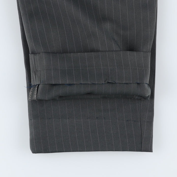 ~90'S Stripe Pattern Two-Pleat Slacks Pants, Made in USA, Men's W35 (approx.), Vintage unclear gray type Vintage Second Hand