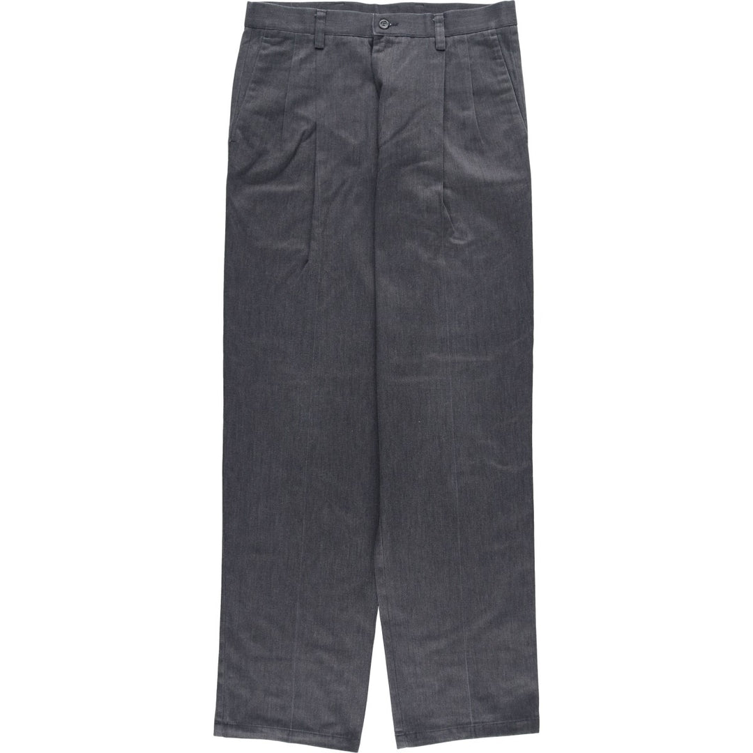 Dockers PLEATED CLASSIC FIT Two-Pleat Cotton Slacks Pants, Men's Size W33 (approx.) cotton gray type Vintage Second Hand