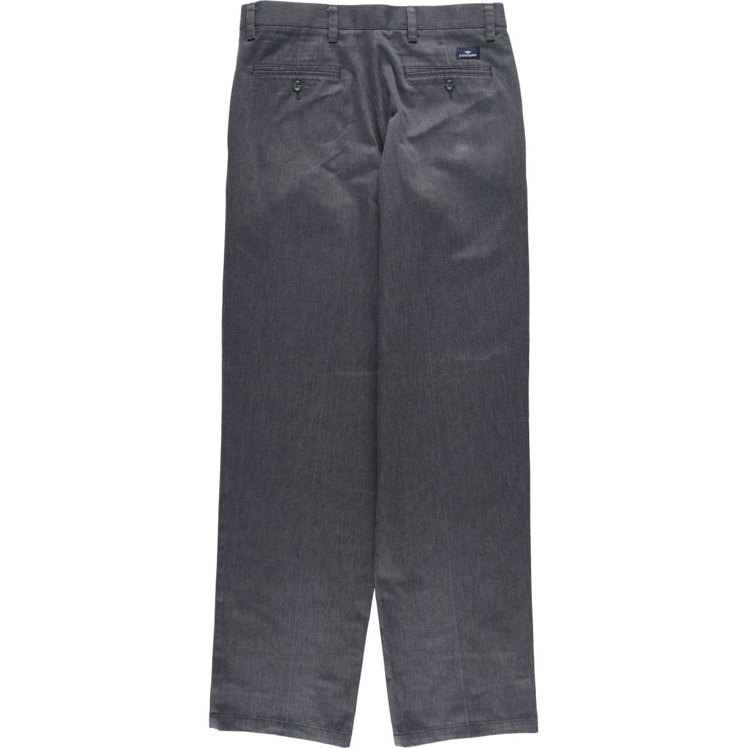 Dockers PLEATED CLASSIC FIT Two-Pleat Cotton Slacks Pants, Men's Size W33 (approx.) cotton gray type Vintage Second Hand