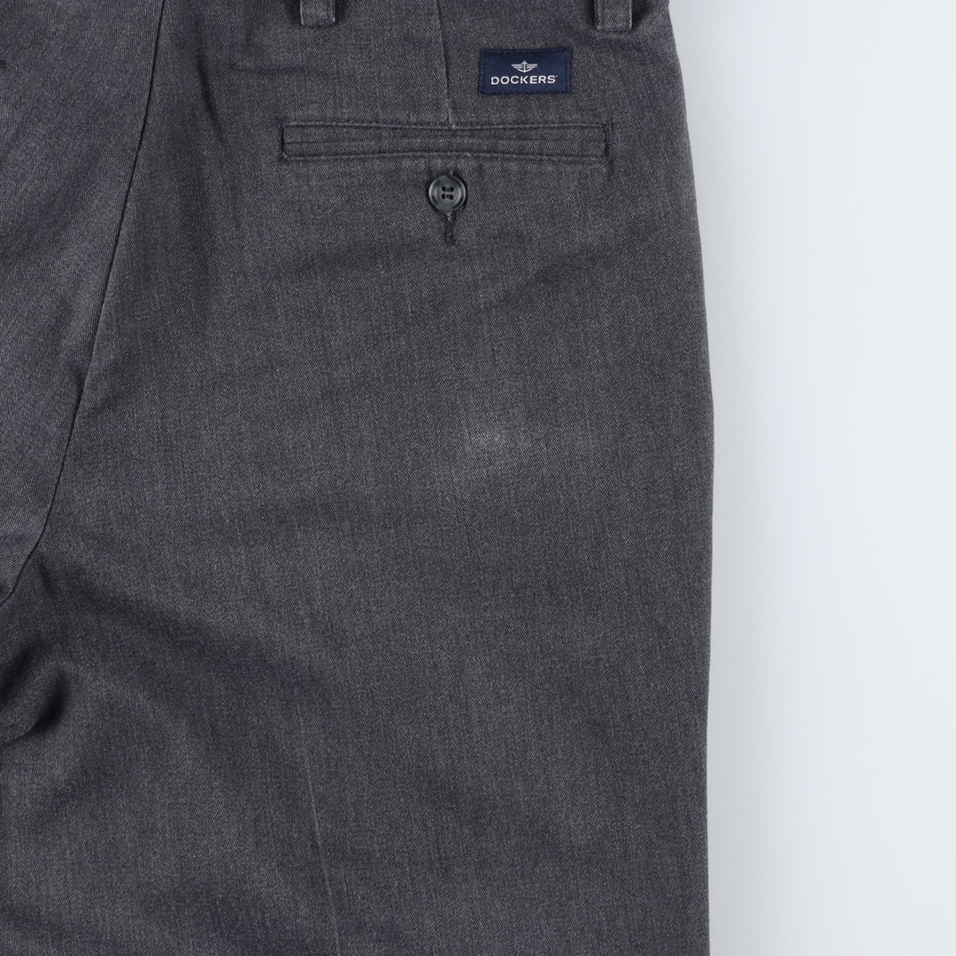 Dockers PLEATED CLASSIC FIT Two-Pleat Cotton Slacks Pants, Men's Size W33 (approx.) cotton gray type Vintage Second Hand
