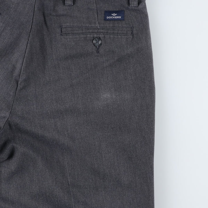 Dockers PLEATED CLASSIC FIT Two-Pleat Cotton Slacks Pants, Men's Size W33 (approx.) cotton gray type Vintage Second Hand