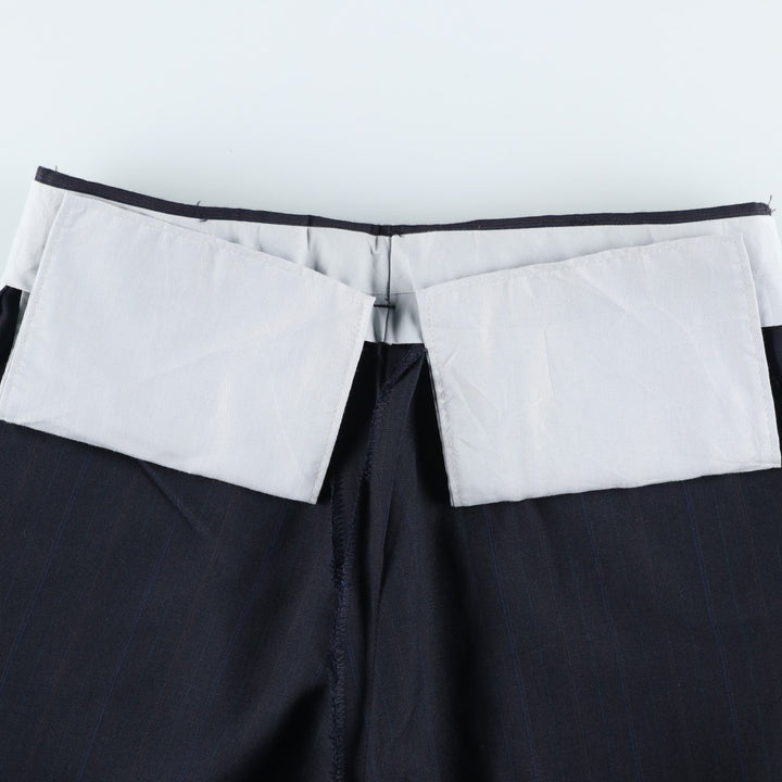 ~90'S Towncraft Custom Fit Suits Stripe Pattern Two-Pleat Slacks Pants Men's W32 (approx.) Vintage polyester navy blue type Vintage Second Hand