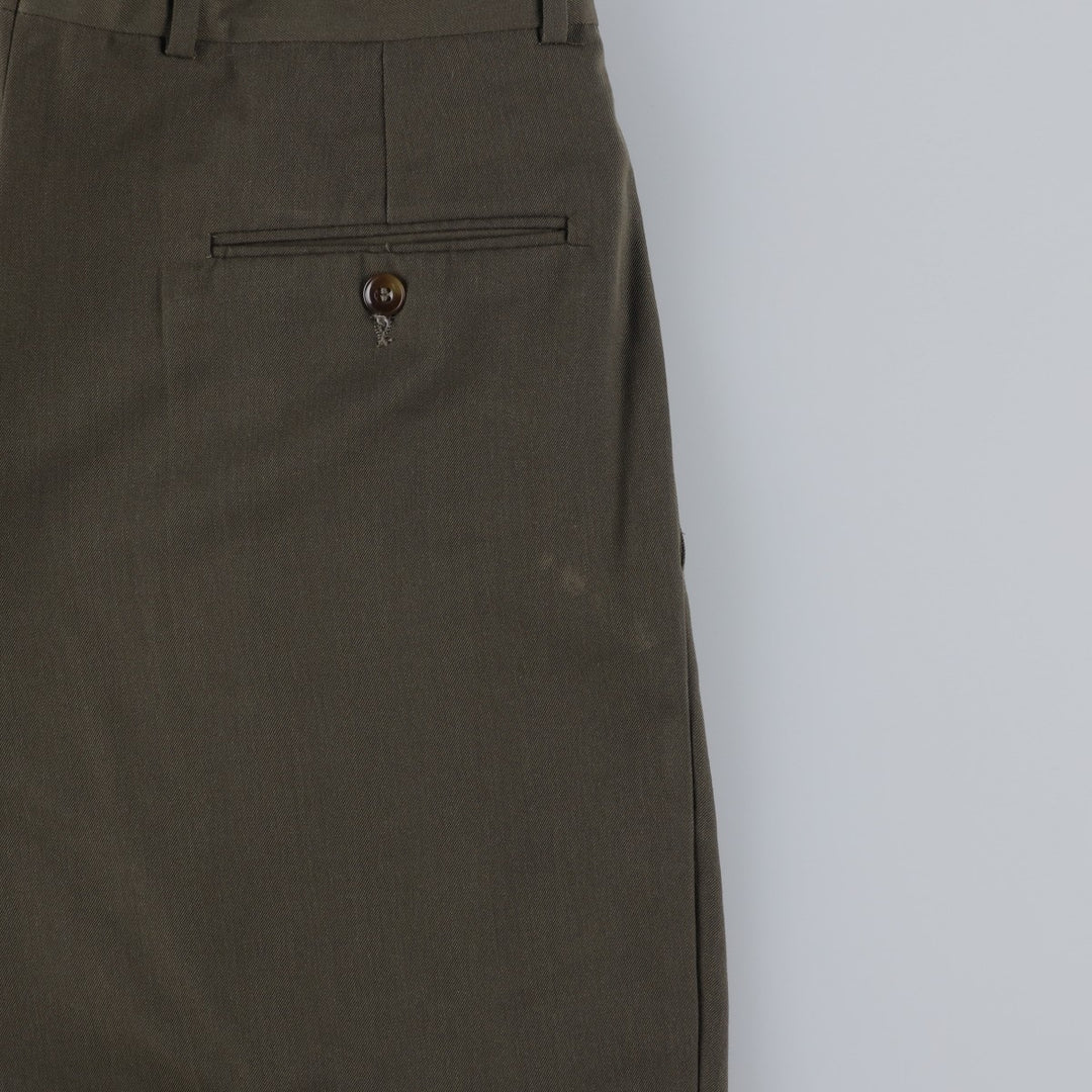 80s-90'S Dockers Dress Slacks, Two-Pleat Trousers, Men's Size W34 (approx.), Vintage polyester Khaki type Vintage Second Hand