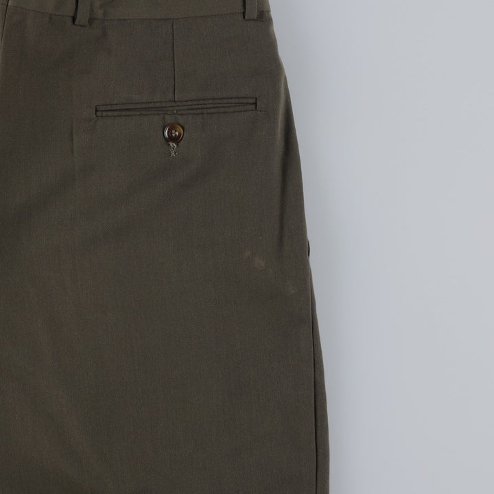 80s-90'S Dockers Dress Slacks, Two-Pleat Trousers, Men's Size W34 (approx.), Vintage polyester Khaki type Vintage Second Hand