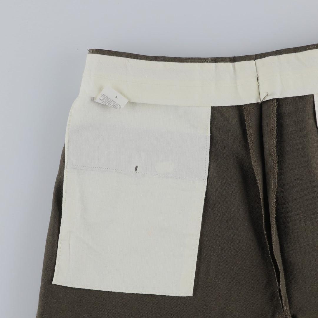 80s-90'S Dockers Dress Slacks, Two-Pleat Trousers, Men's Size W34 (approx.), Vintage polyester Khaki type Vintage Second Hand