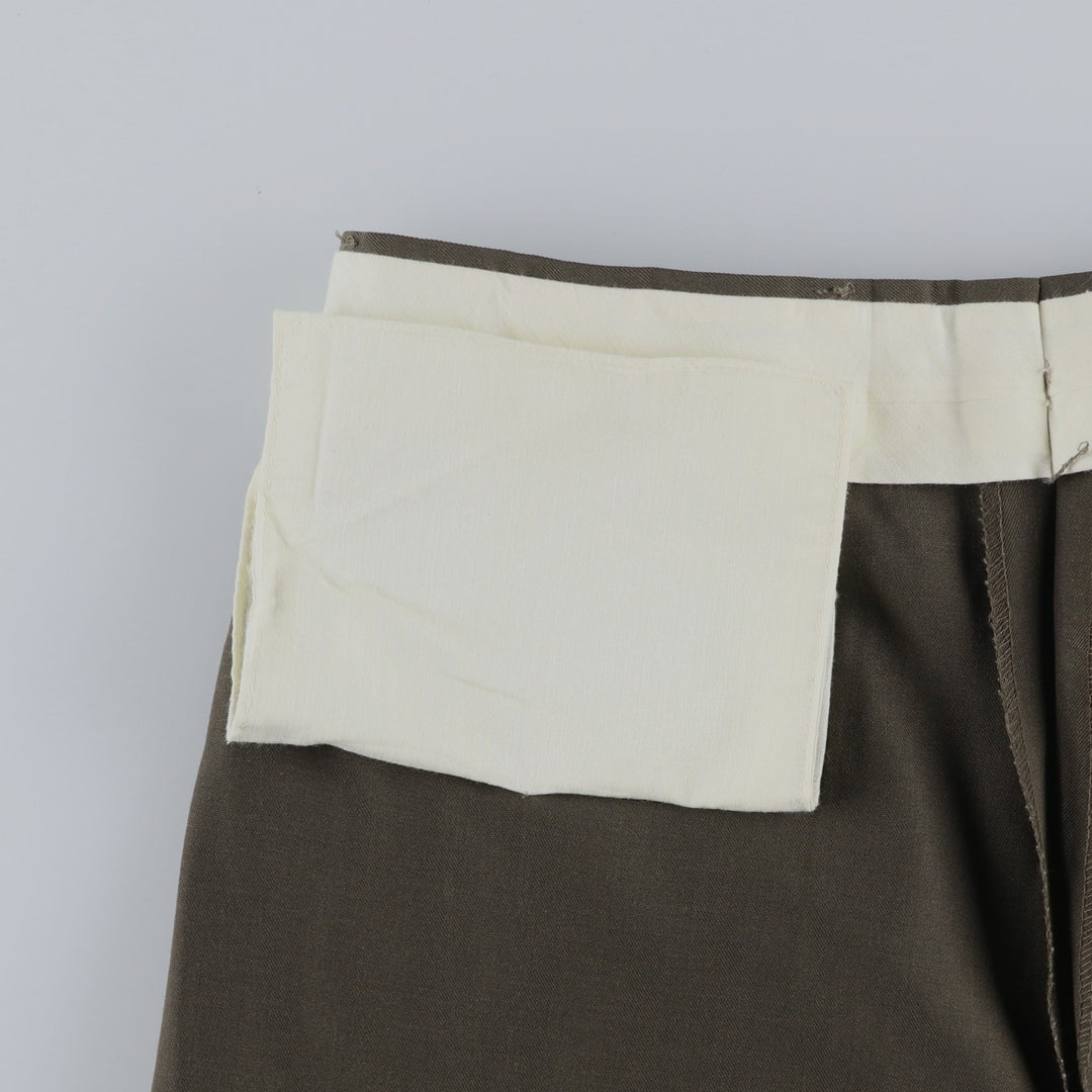 80s-90'S Dockers Dress Slacks, Two-Pleat Trousers, Men's Size W34 (approx.), Vintage polyester Khaki type Vintage Second Hand