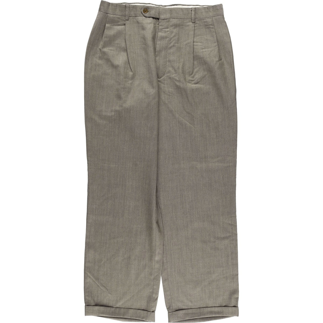 90'S Nautica Two-pleat Wool Pants, Vintage, Men's Size 34 wool gray type Vintage Second Hand