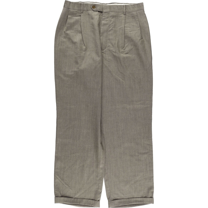 90'S Nautica Two-pleat Wool Pants, Vintage, Men's Size 34 wool gray type Vintage Second Hand