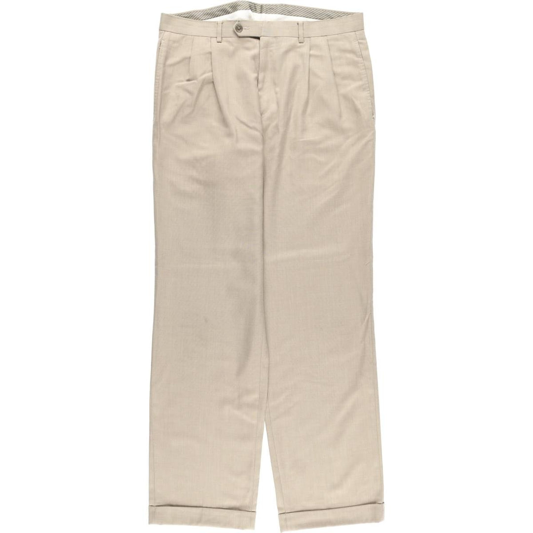Ralph Lauren LAUREN Two-pleat slacks, men's size W36 (approx.) polyester Beige type Vintage Second Hand