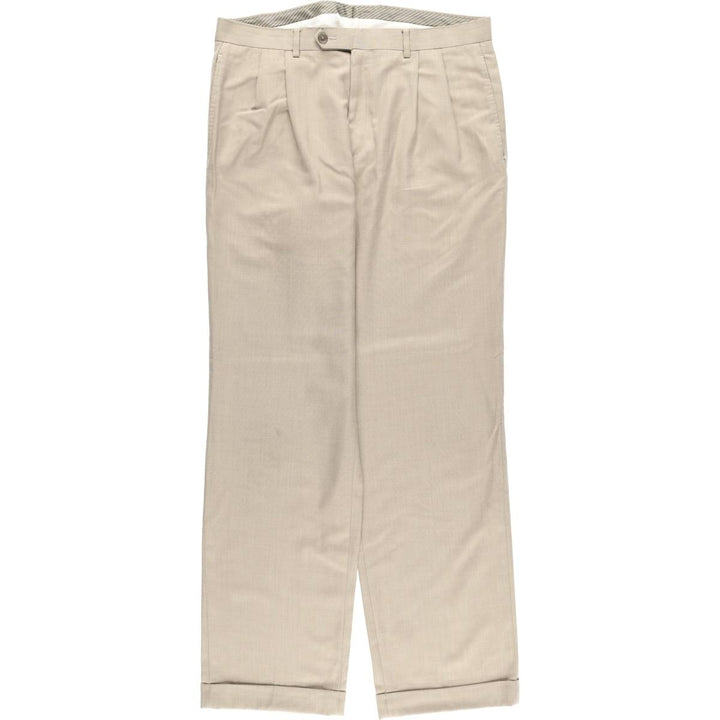 Ralph Lauren LAUREN Two-pleat slacks, men's size W36 (approx.) polyester Beige type Vintage Second Hand