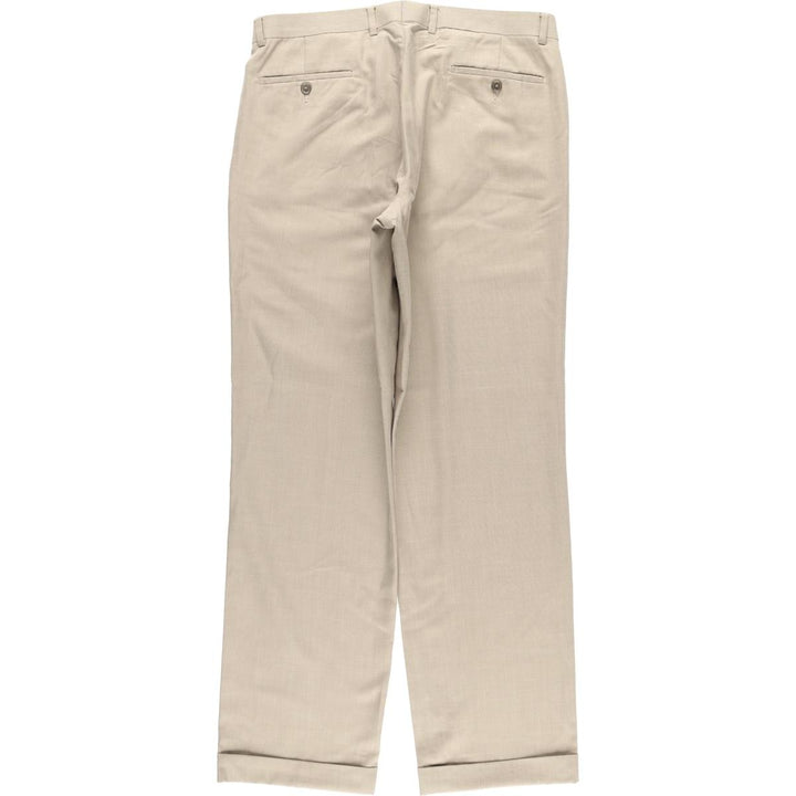 Ralph Lauren LAUREN Two-pleat slacks, men's size W36 (approx.) polyester Beige type Vintage Second Hand