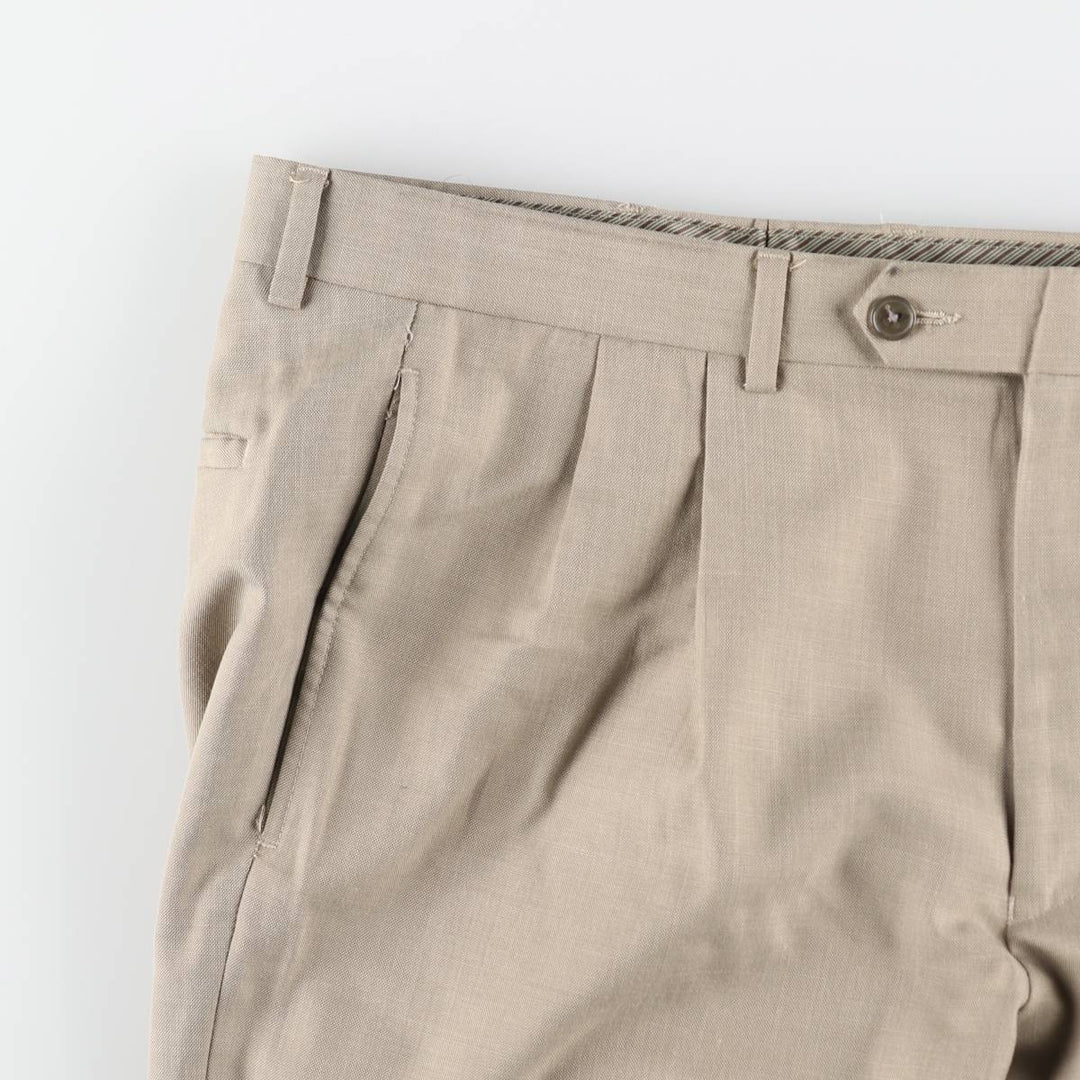 Ralph Lauren LAUREN Two-pleat slacks, men's size W36 (approx.) polyester Beige type Vintage Second Hand